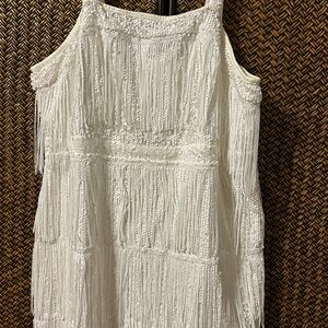 Elegant White Fringe Dress